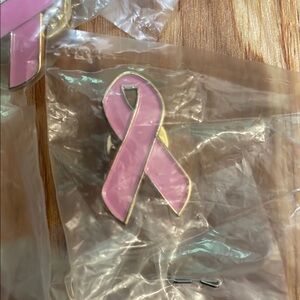 Free! Pink Ribbon Breast Cancer Enamel Pin